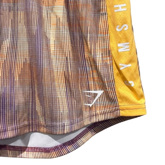 Gymshark Sport Loose Drawstring Women's Shorts Orange Purple Print Size XS - Picture 3 of 9